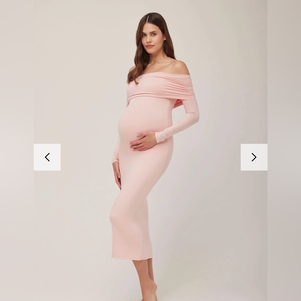 Bumpsuit The Alison Maternity Long Sleeve Dusty Pink Dress